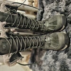 UGG Black Lace-Up Boots
